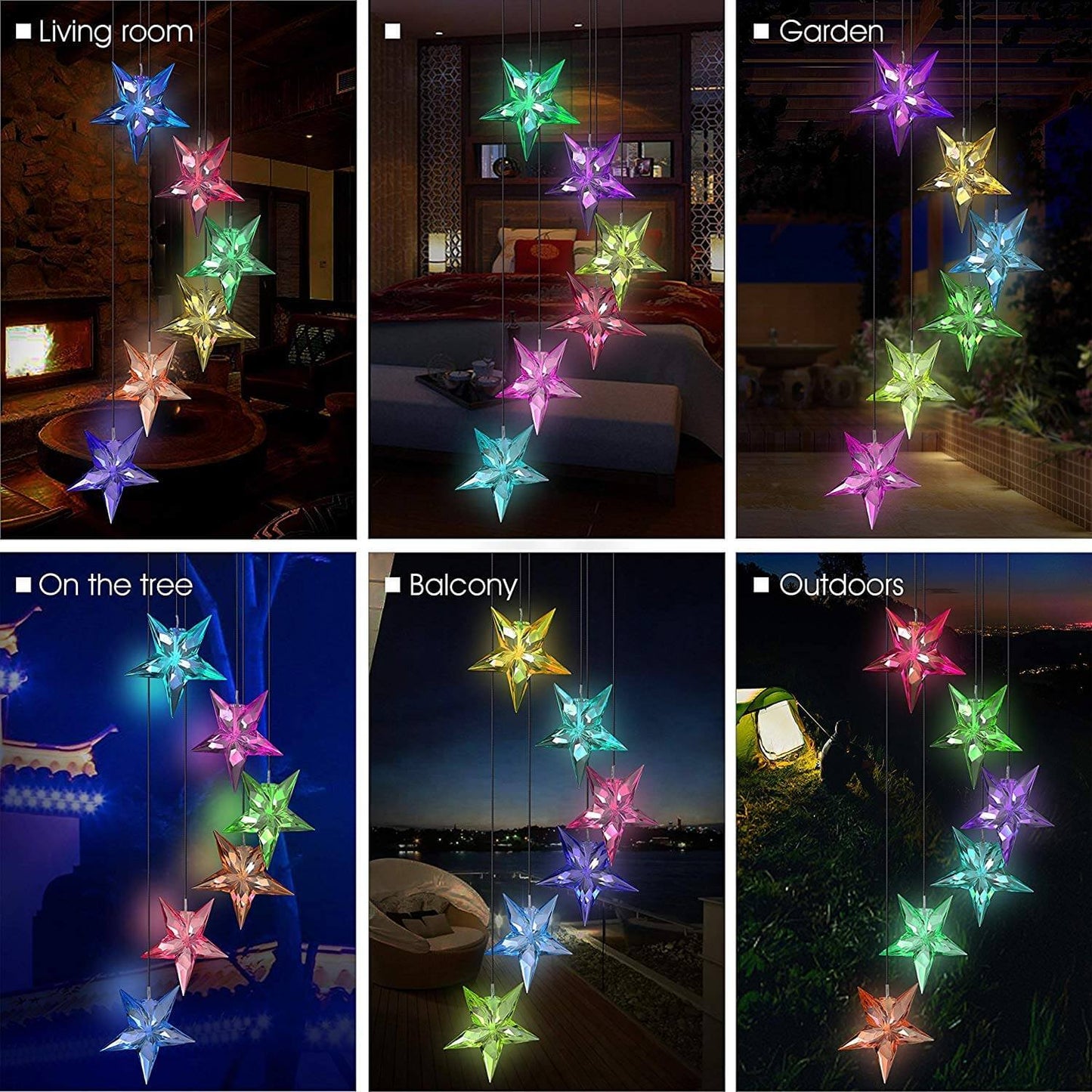 Solar Star Wind Chime Light